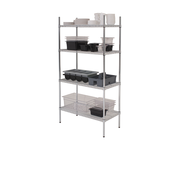 222-6018 GenWare 4 Tier Wire Racking 152 x 45 x 183cm - Image 1