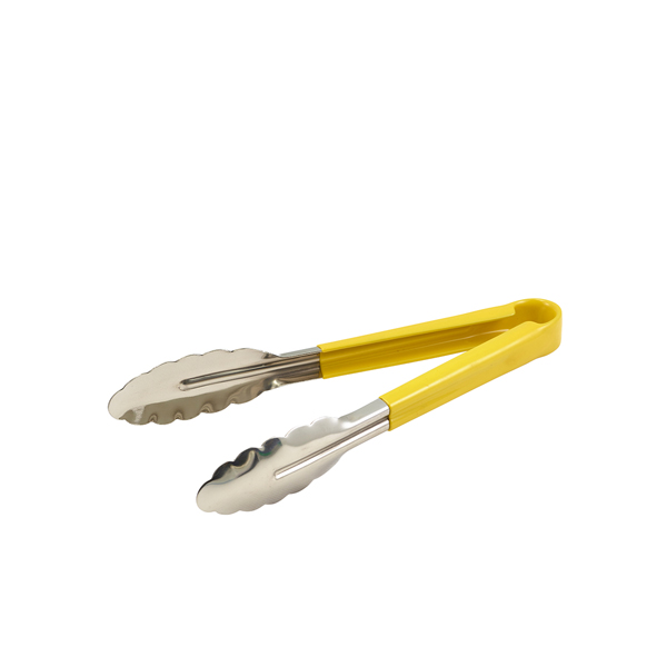 CCT23Y Genware Colour Coded S/St. Tong 23cm Yellow - Image 1