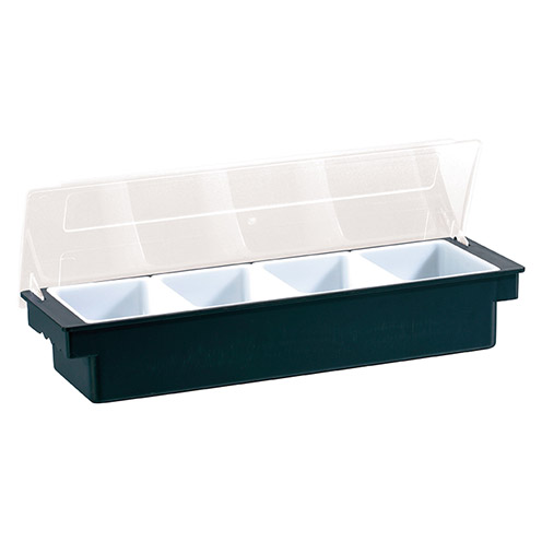 45-57-036LR Condiment x4 Holder Black 50x15x9cm - Image 1
