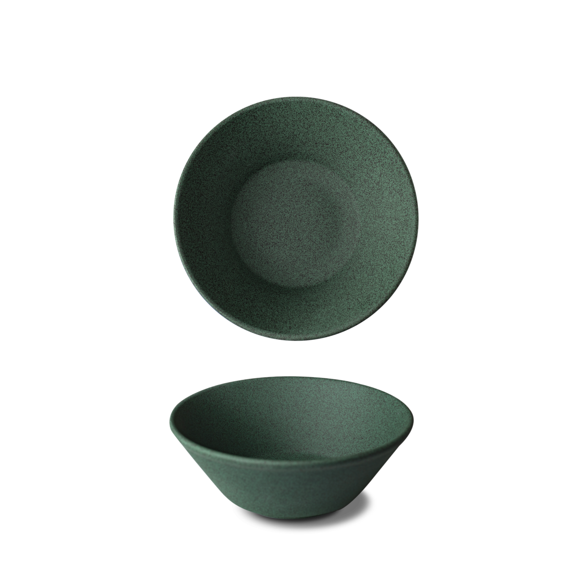 Bowl 15cm (Verde - dark green, raw finish) - Image 1