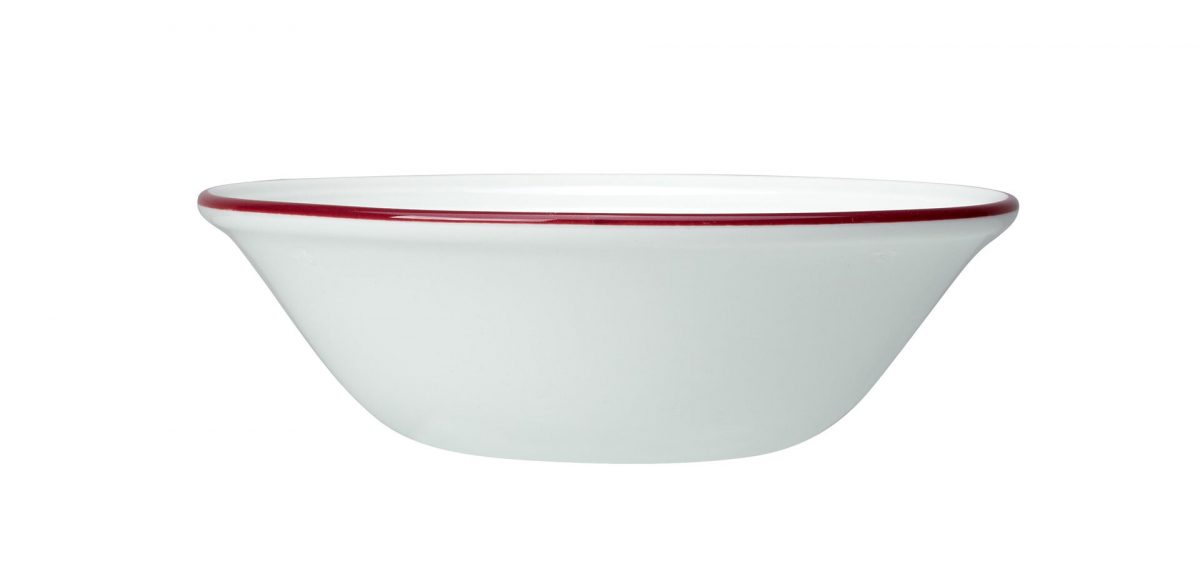 Bead Maroon Band Oatmeal Bowl 16.5cm (6 1/2") - Image 1