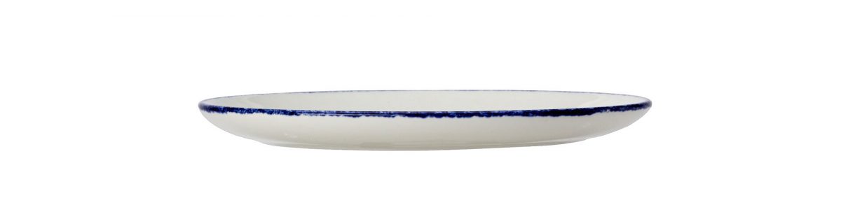 Blue Dapple Oval Coupe Plate 20.25cm 8" - Image 1