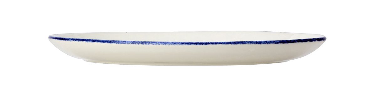 Blue Dapple Oval Coupe Plate 28cm 11" - Image 1